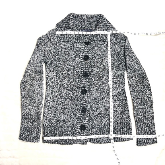 Anne Klein Cardigan Sweater Women's L Black & White Knit Button Front - Picture 4 of 7